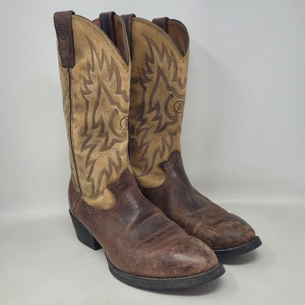 Tony Lama Boots Mens 10.5D Brown Leather Western Cowboy Rodeo Ranch Work Tall